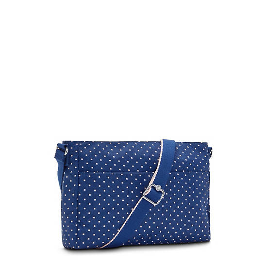 Kipling New Angie Printed Crossbody Bags Soft Dot Blue | CA 1200ZU